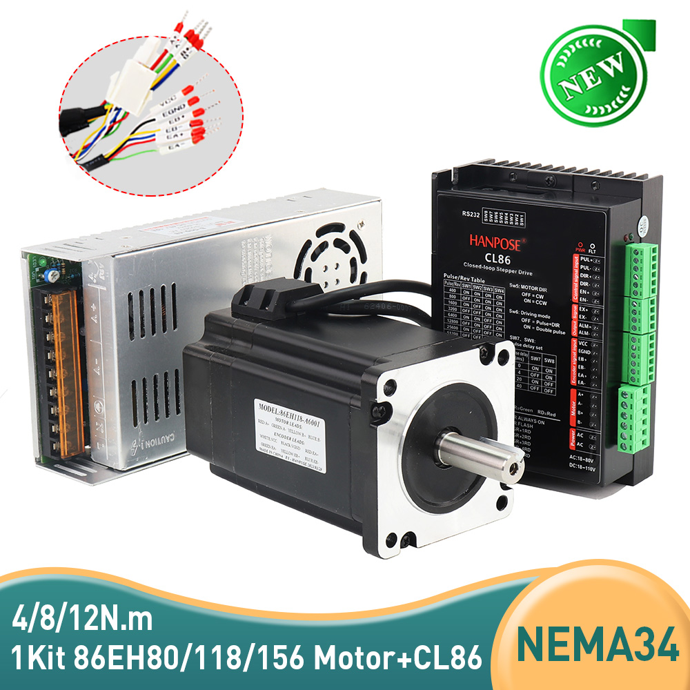 Stepper Motor Nema 34 Closed Loop - 86EH80 Gesloten lus NEMA34 6.0A 12N.m
