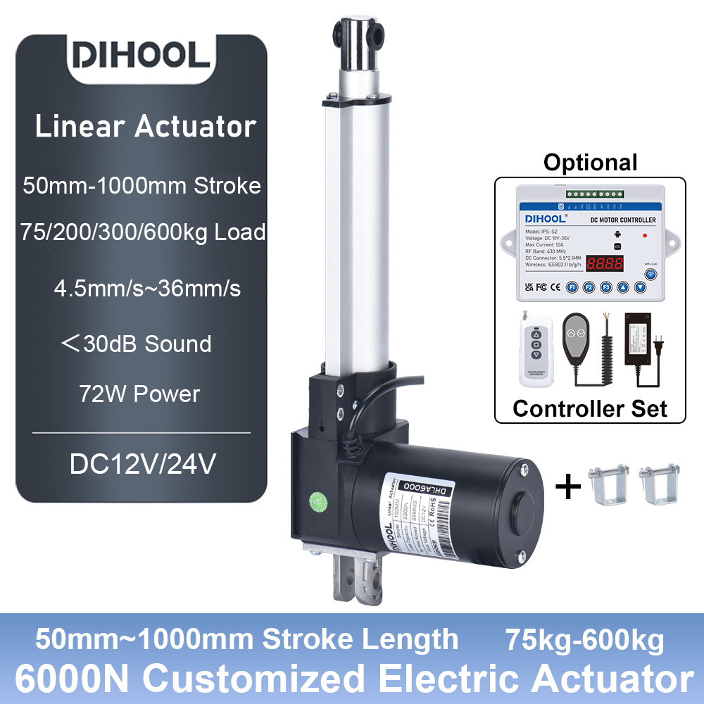 Linear Actuator Electric 1000Mm - 6000N Elektrische Lineaire Actuator DC12V/24V 50MM~1000MM