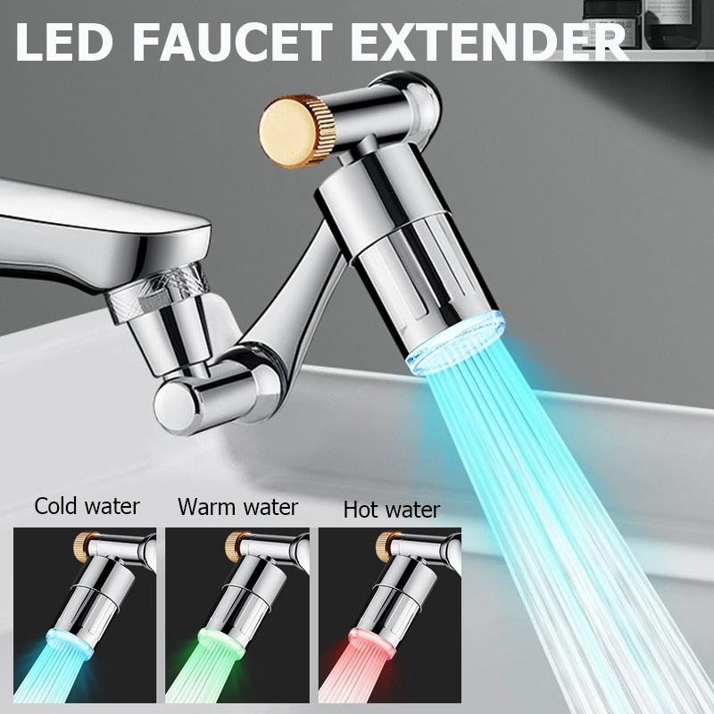 Robot Arm Teach Pendant - 3 kleurveranderingen LED metalen keukenkraanverlenger draaibare