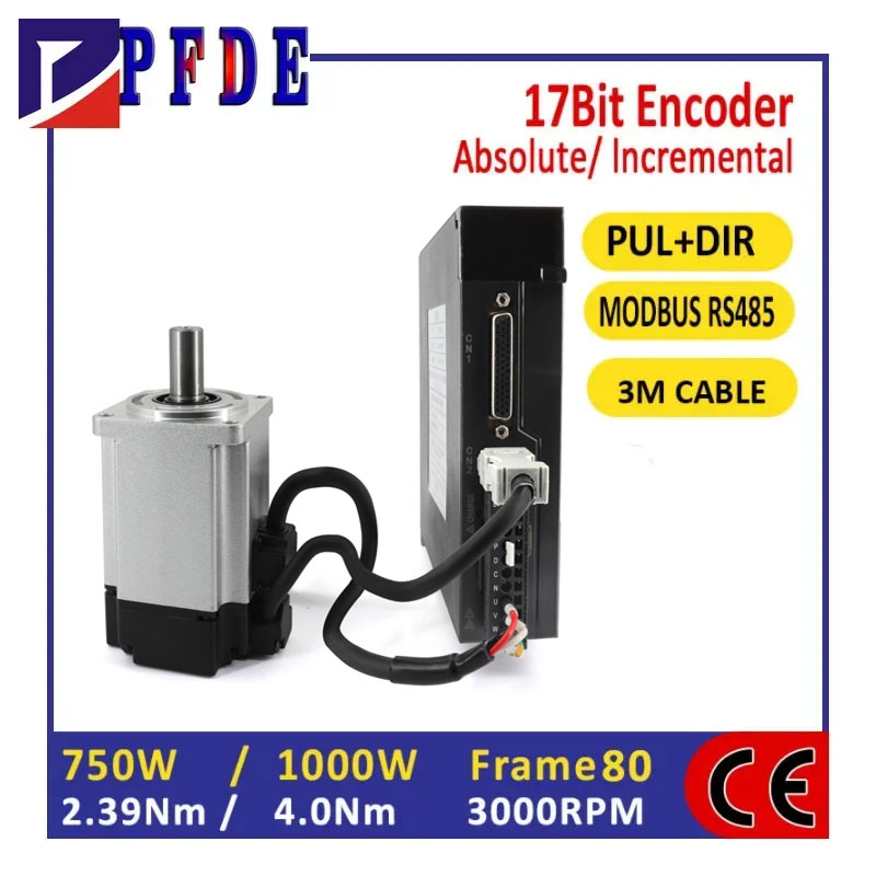 Servo Motor 750W Ac Driver - 17bit incrementele encoder AC220V 750W servomotor