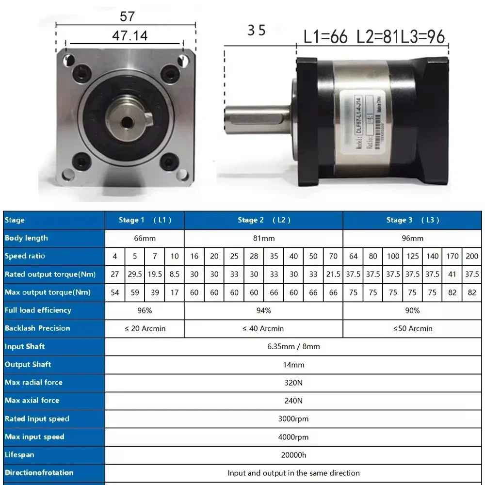 Planetaire versnellingsbak 57  - Planetary Gearbox Nema 23 recensie en prijs
