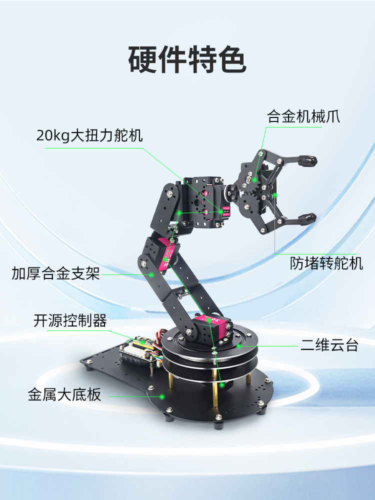 Open source 6-assige DOF visie - Robotic Arm 6 Axis Desktop recensie en prijs