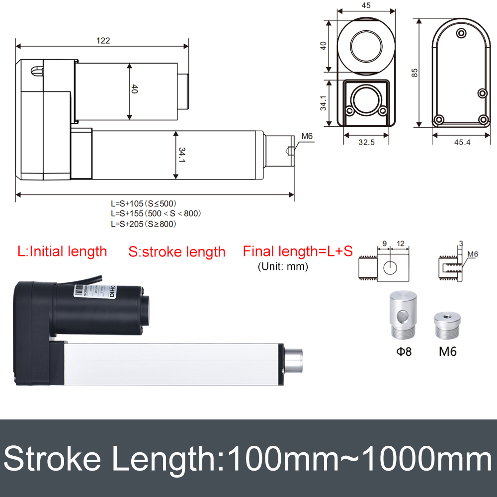 DHLA1300-A2 DC12V Lineaire Act - Linear Actuator Electric 1000Mm recensie en prijs