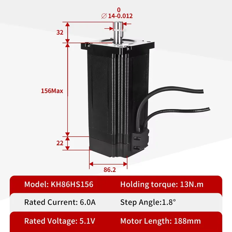 Kaihong 86x86x156+22mm 12Nm Hy - Stepper Motor Nema 34 Closed Loop recensie en prijs