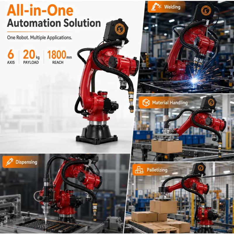 Zeer nauwkeurige 6-assige indu - Industrial Robot Arm 20Kg Payload recensie en prijs