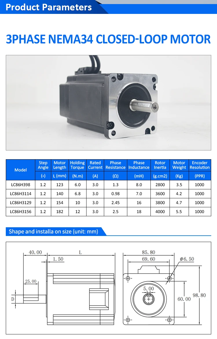 2026 LICHUAN 3PH Nema34 6/6.8/ - Stepper Motor Nema 34 Closed Loop recensie en prijs