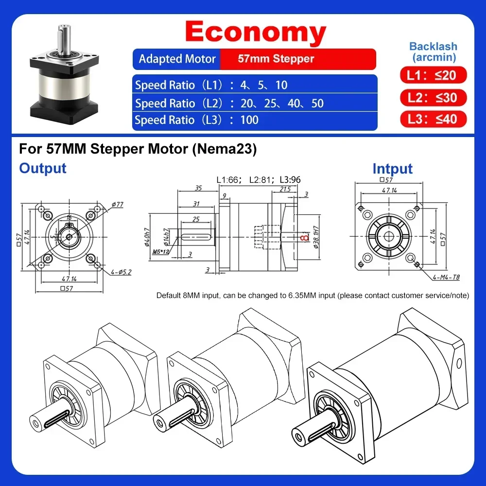 Planetaire versnellingsbak Red - Planetary Gearbox Nema 23 recensie en prijs