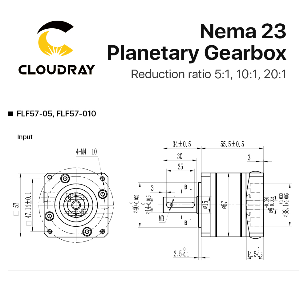 Cloudray Nema 23 Planetaire Ve - Planetary Gearbox Nema 23 recensie en prijs