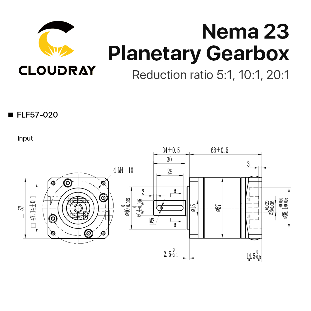 Cloudray Nema 23 Planetaire Ve - Planetary Gearbox Nema 23 recensie en prijs